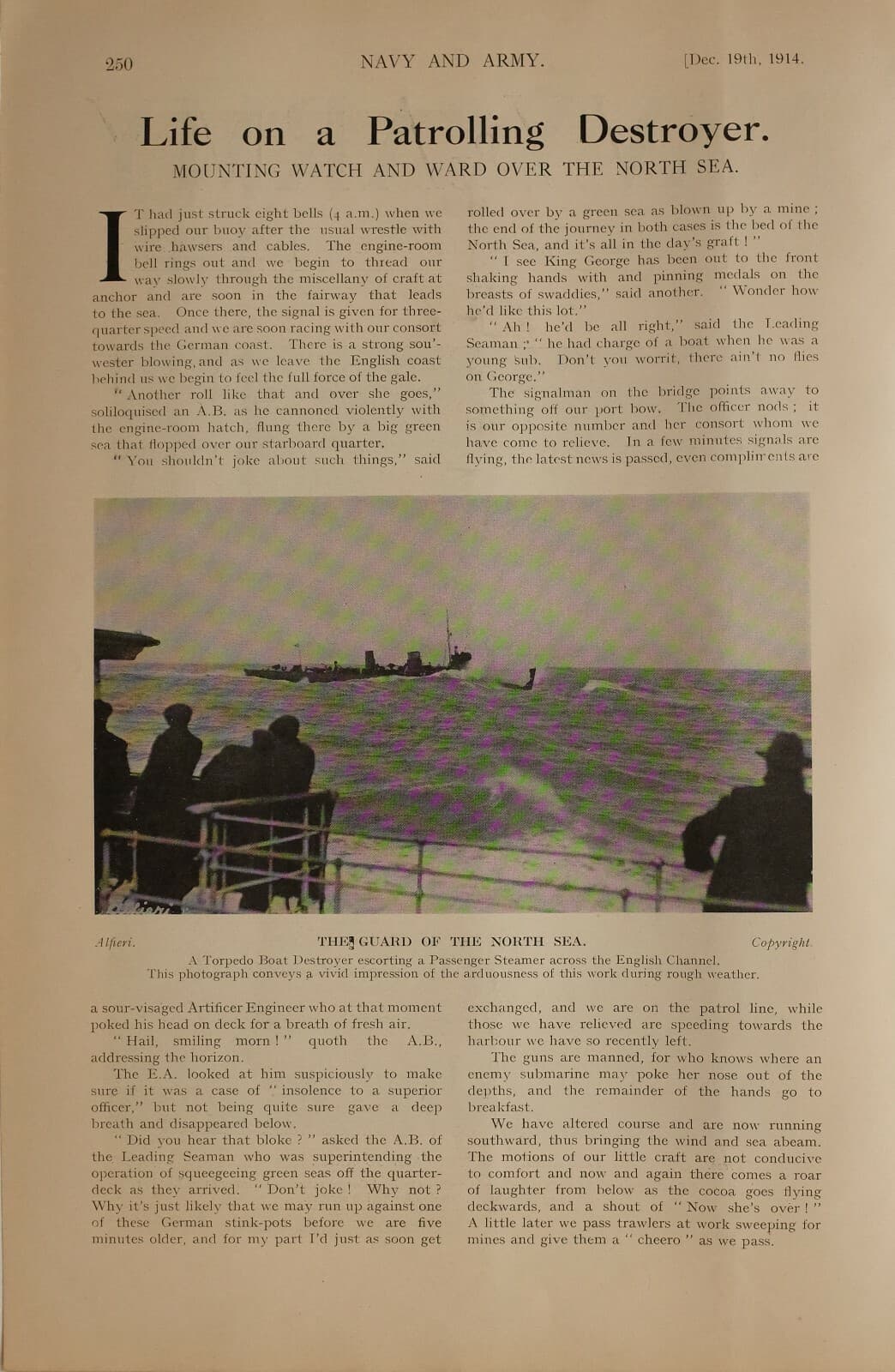 1914 WW1 ARTICLE & PICS PATROLLING DESTROYER GERMAN DESTROYER FLOTILLA