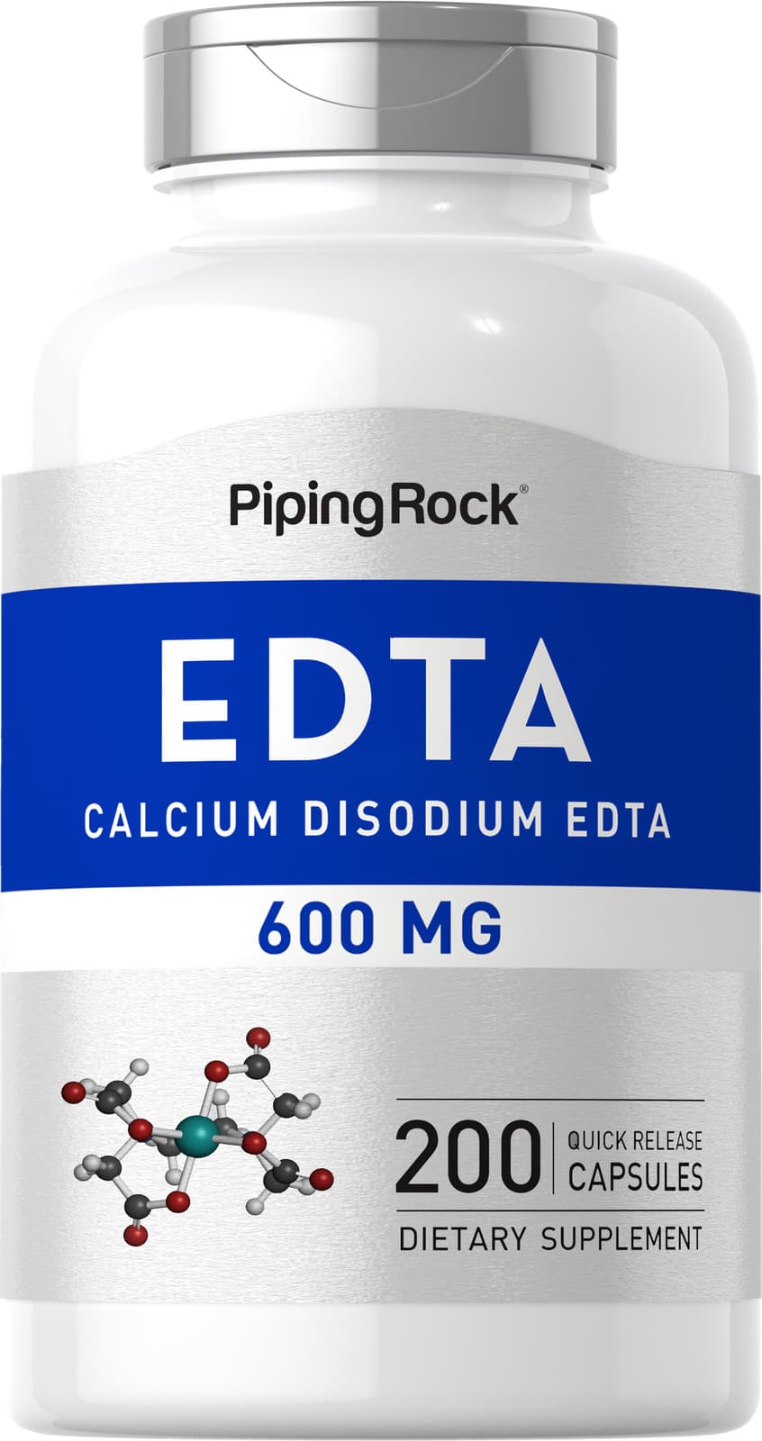 Calcium Disodium EDTA | 600 mg | 200 Capsules | Chelation | by Piping Rock