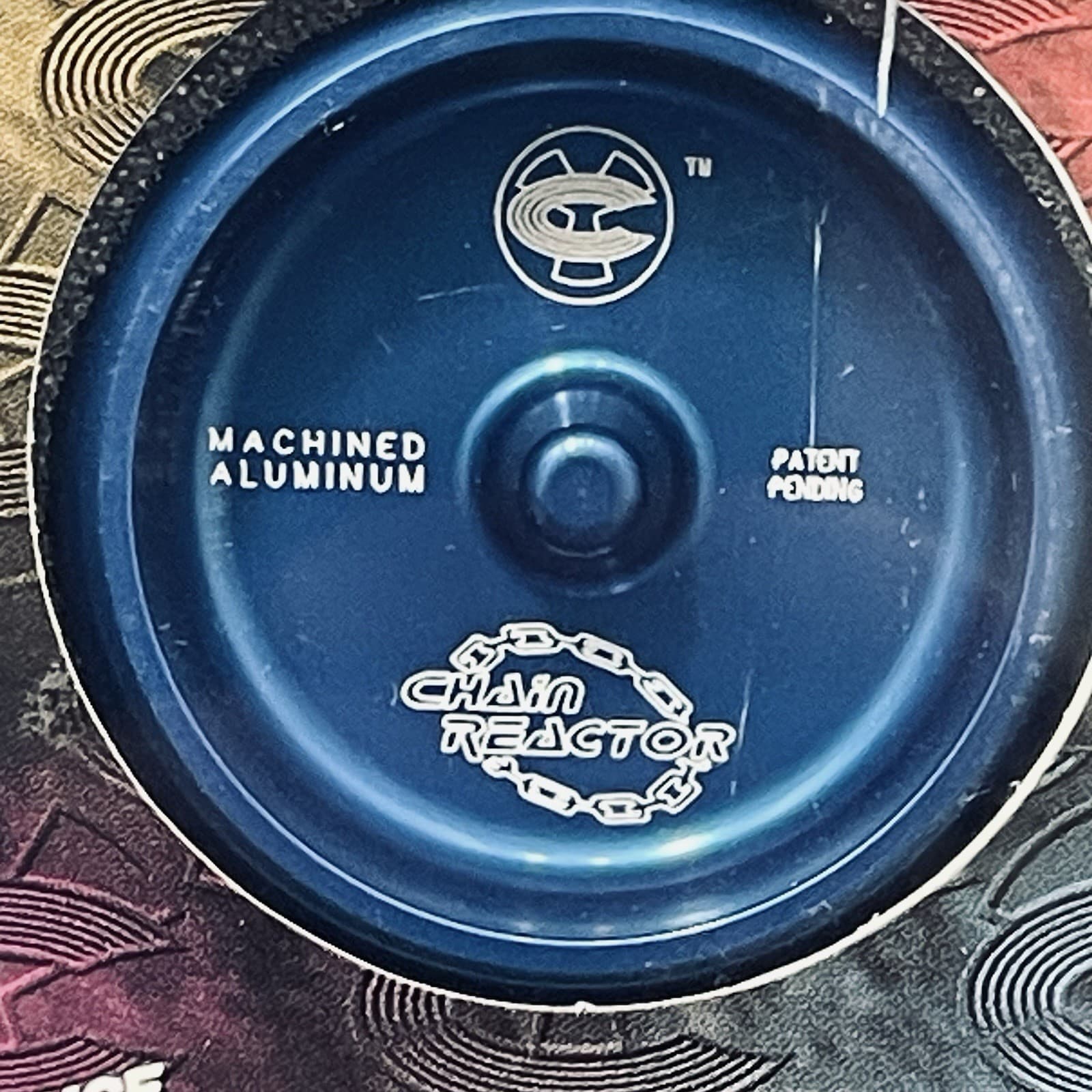 CUSTOM Yo-Yo:  CHAIN REACTOR Blue Machined Aluminum Space Age Axl Material NOS 4