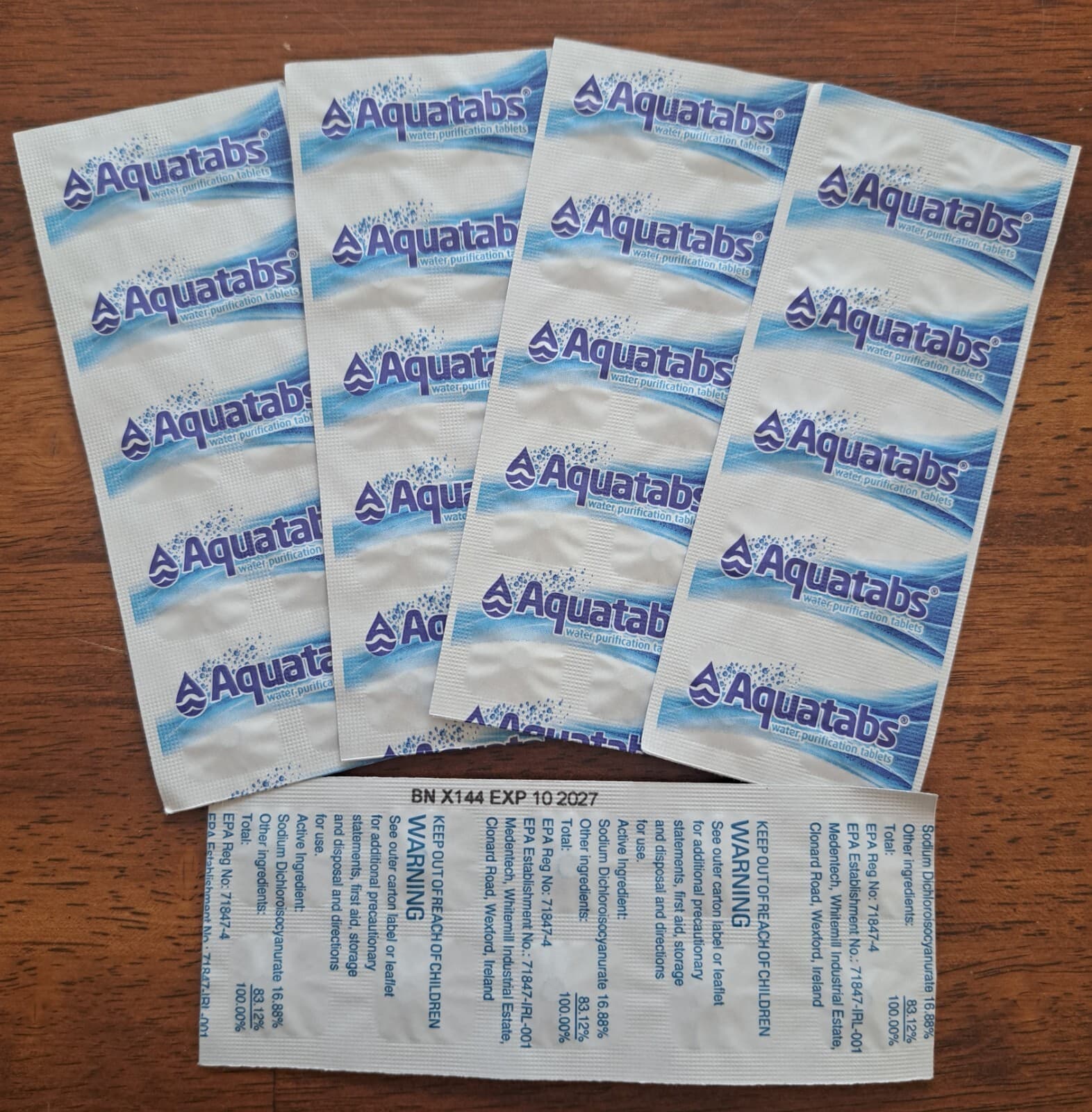 AQUATABS WATER PURIFICATION TABLETS-Survival  Emergency Water-Be Ready-NOW