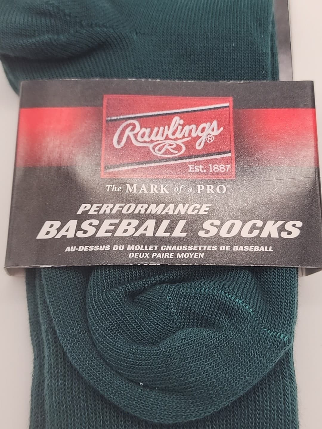 Rawlings Performance Baseball Socks Over the calf Green Youth Kids Small - NEW 3