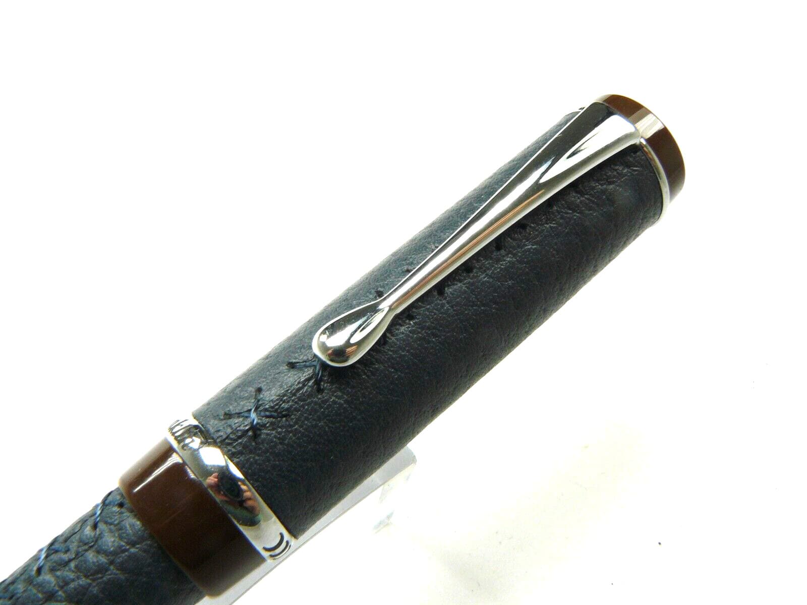 Conklin Duragraph Savoy Blue Leather & Brown Fountain Pen Fine Nib NEW/BOX 2