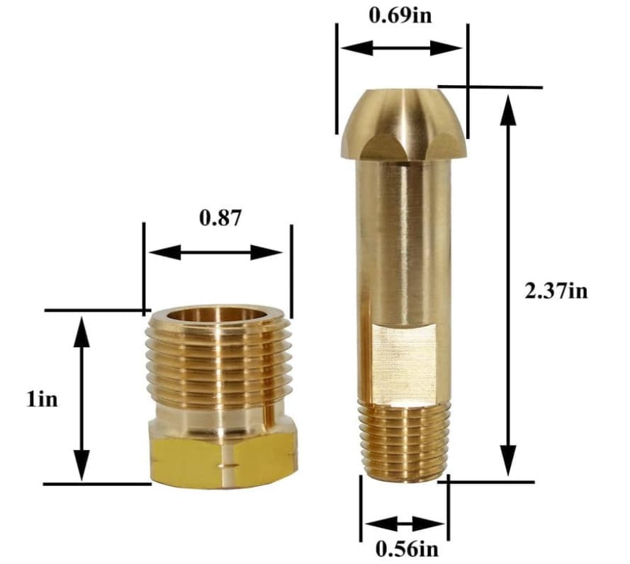 Hard Nose POL Plug Adapter Full Flow for Propane Tanks/Regulator 6