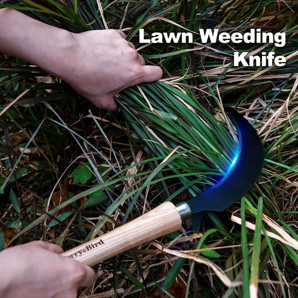 Berry&Bird Grass Sickle W/ Sawtooth Garden SK5 Carbon Steel Blade Sickle Knife 5