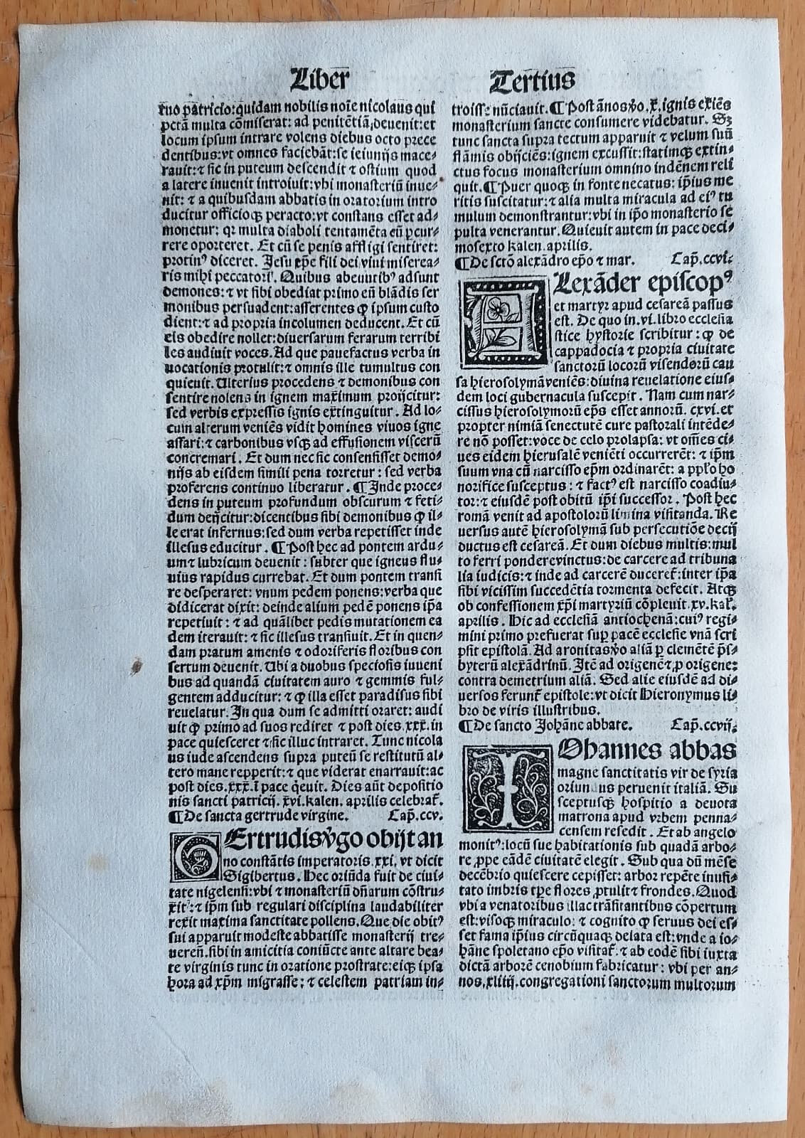 Saint Patricius - Post Incunable Woodcut Leaf P. Natalibus - 1508 2