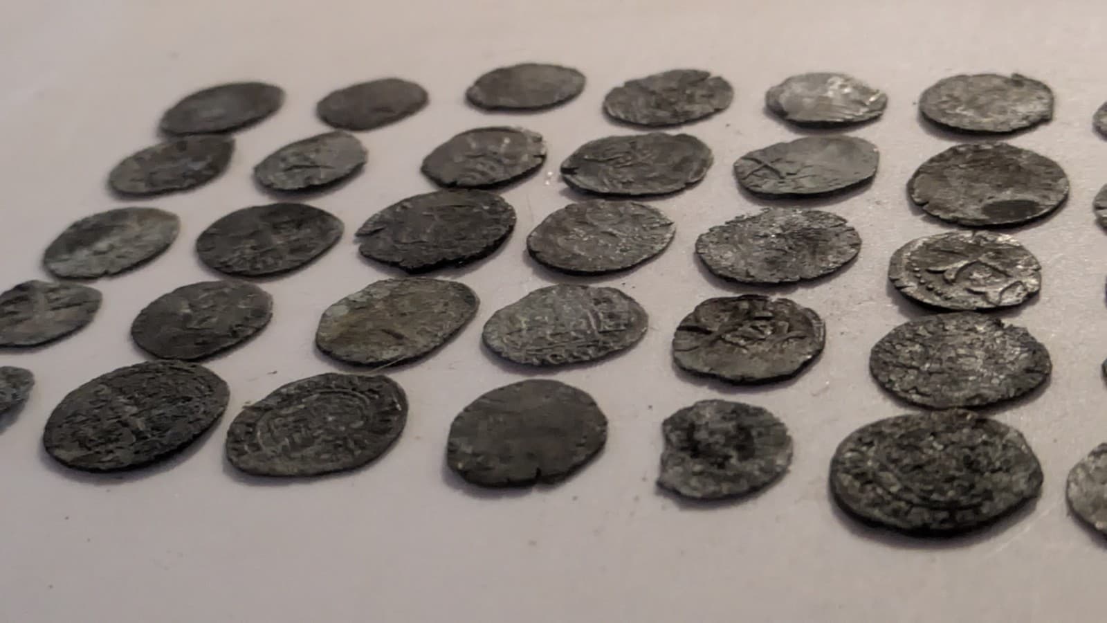 Lot of 60 Medieval Bronze Coins, Whole Coins, European Rare Lot 1600-1700's 5