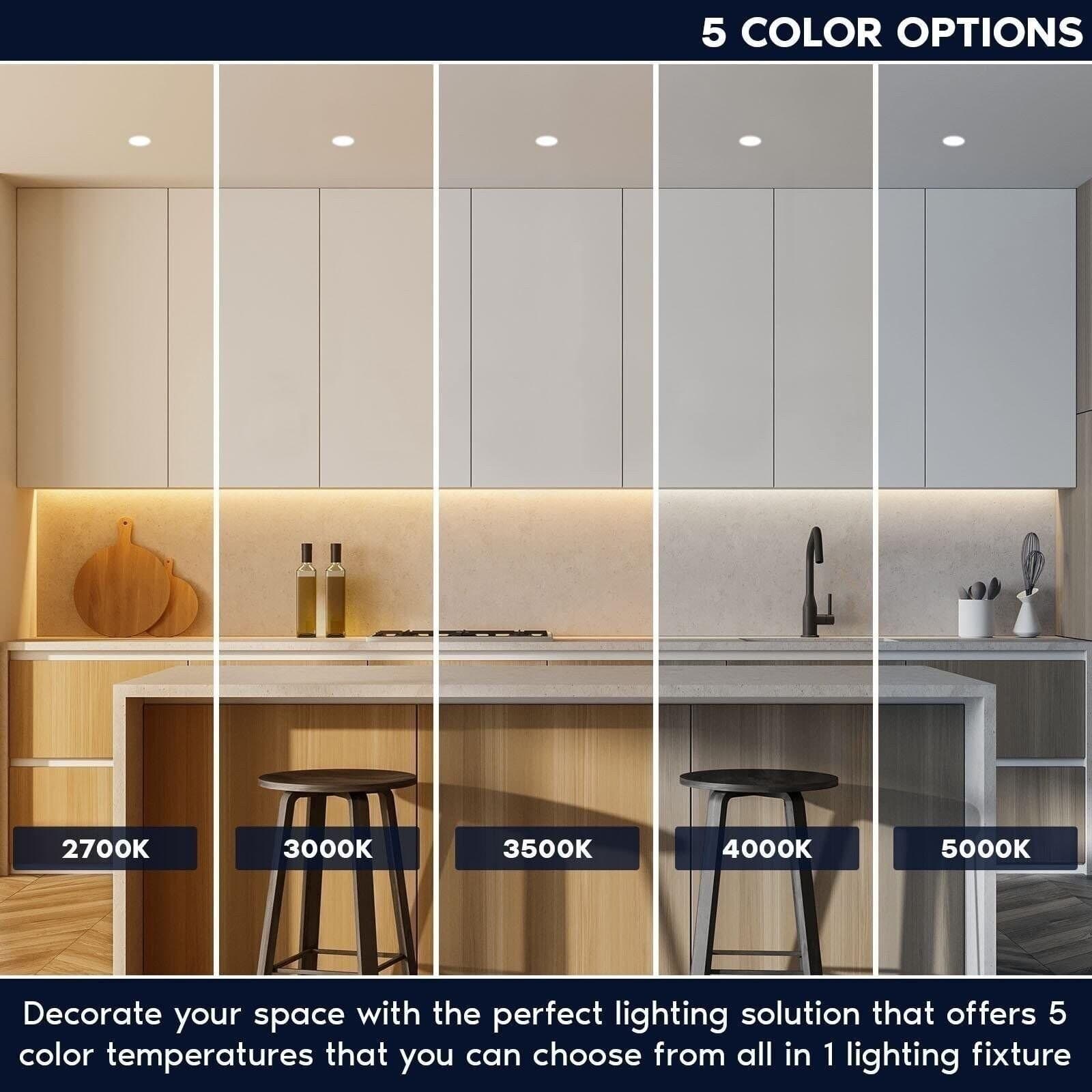 Luxrite 3 In. Trimless Recessed LED Light J-Box 15W 5CCT Spotlight 1100LM 6PK 2