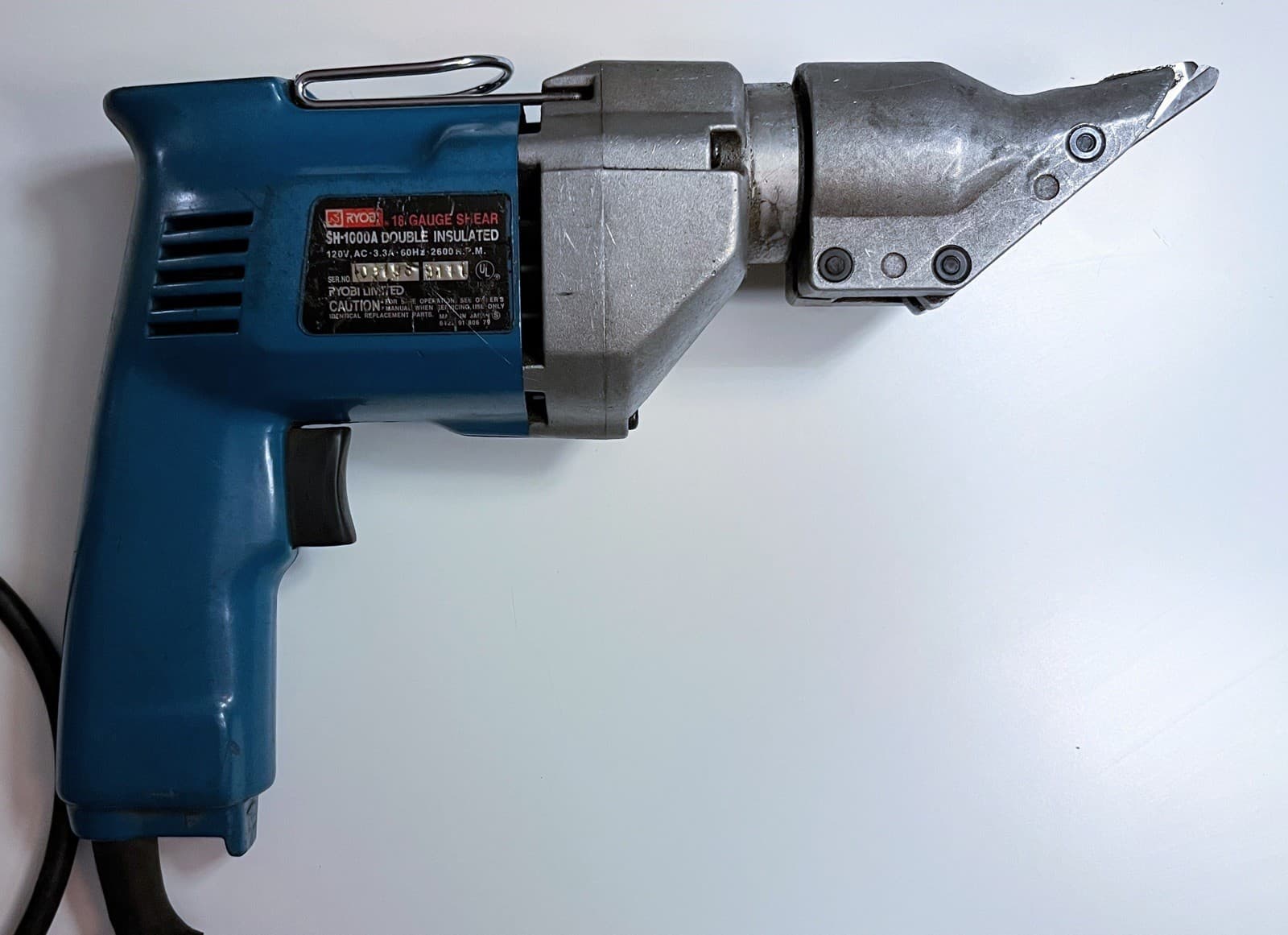 Ryobi 18 Gauge Corder Nibbler, SH-1000a, 2600 RPM, Tested and Working Great 2