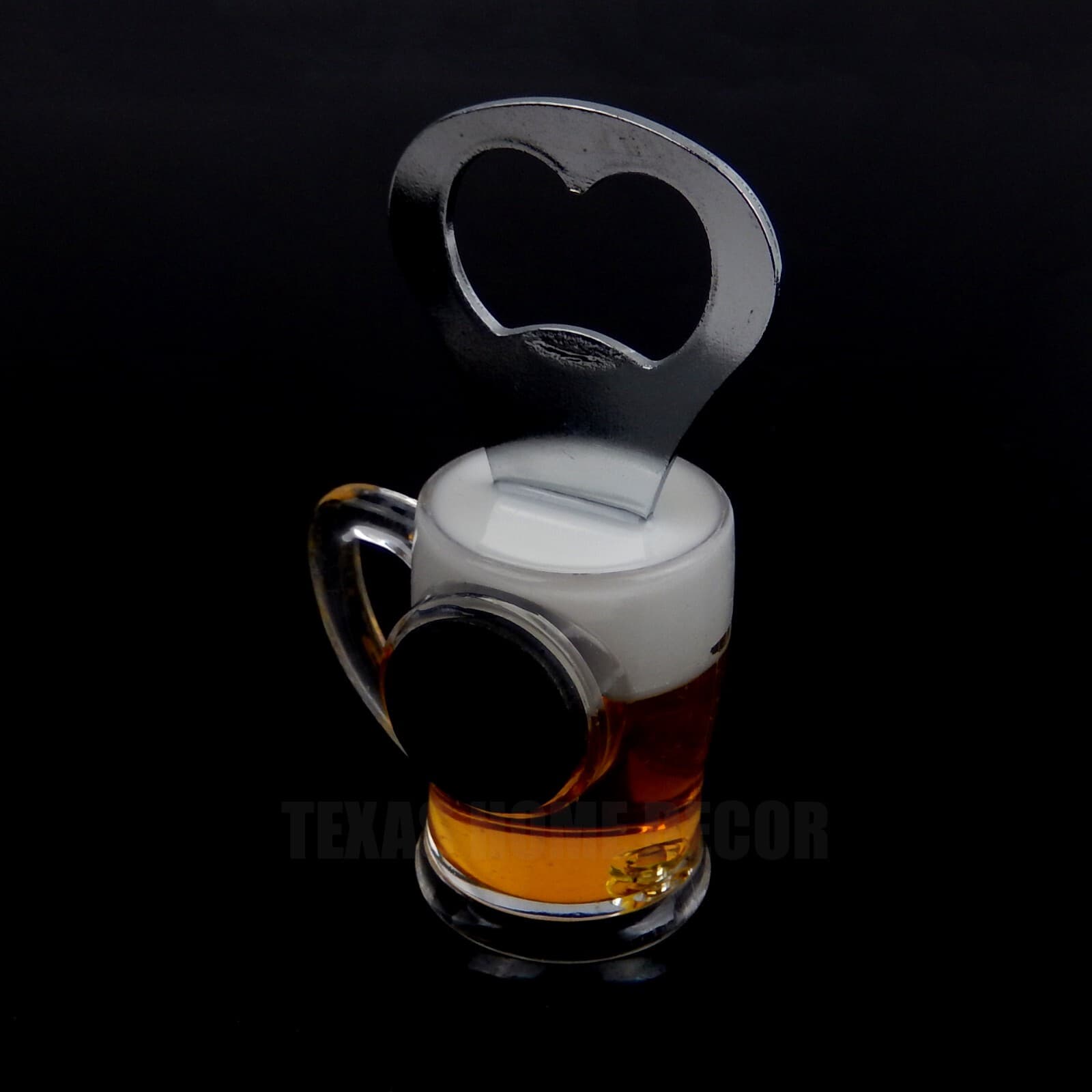 Foamy Beer Mug Bottle Opener Hand Held Liquid Filled Fridge Magnet Bar Man Cave 5