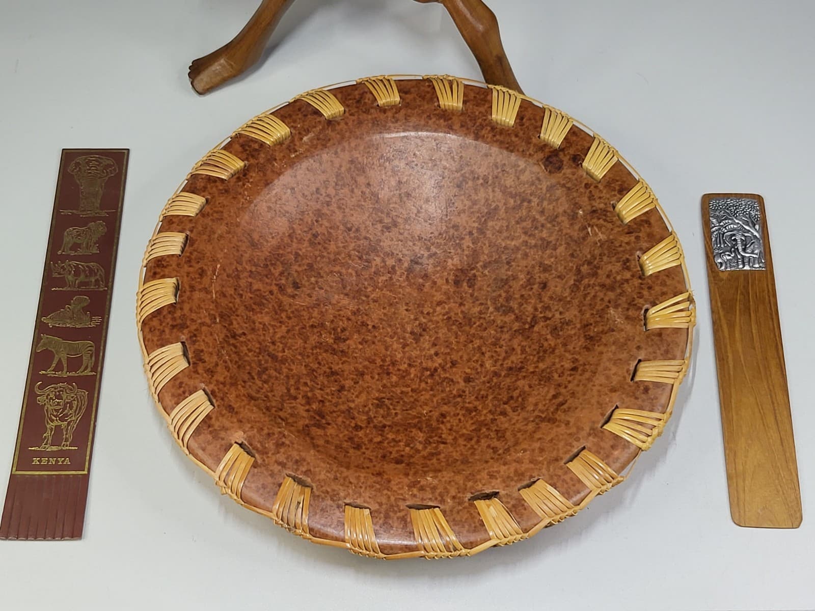 Vintage Folk Art Clay Plate Book Marks Lot  3