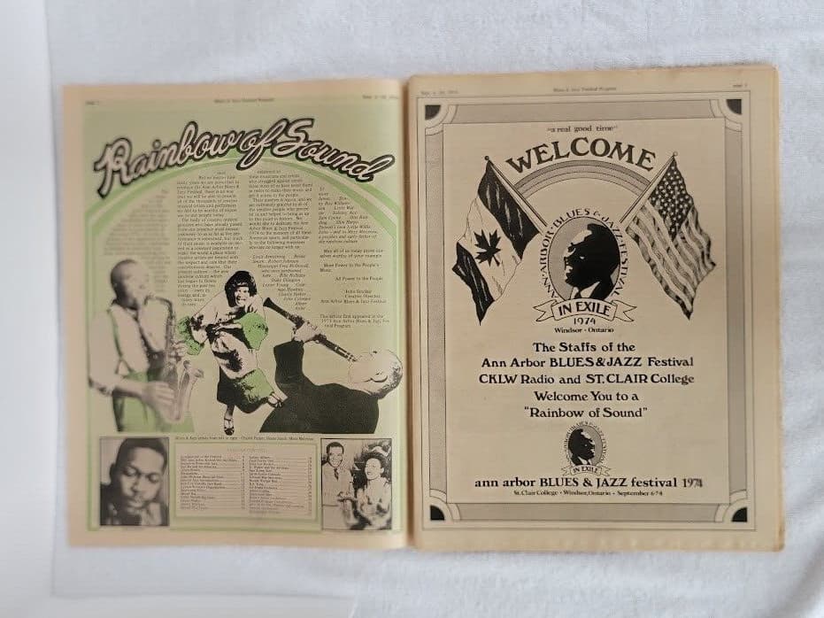 Rare 1974 Ann Arbor Sun Blues and Jazz Festival Large Program Historical Item!! 3