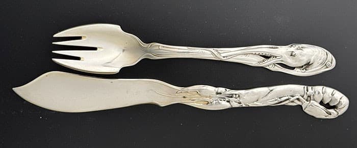 German 800 Silver 26 Piece Fish Set Lobsters Octopus Bruckman & Sohne 4