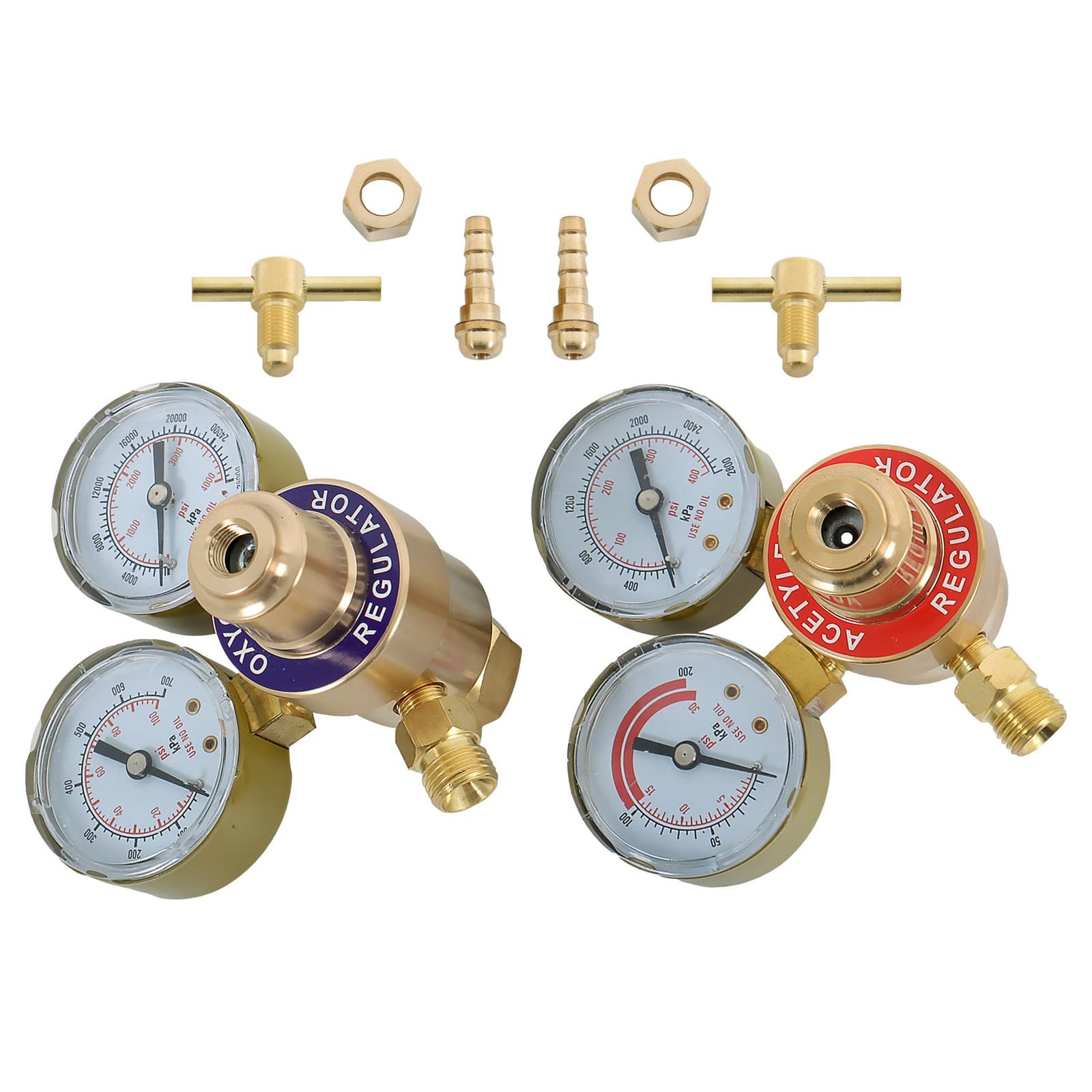 Oxygen Acetylene Gas Regulator Welding Cutting Torch Dual Gauge CGA540 & CGA200 2