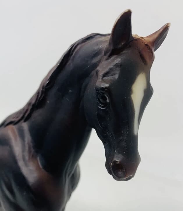 Breyer Paddock Pals Horse Dark Brown Feather-Look Design on Face 6" x 7" Vintage 3