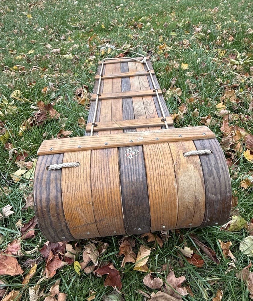 vintage wooden toboggan sled 6
