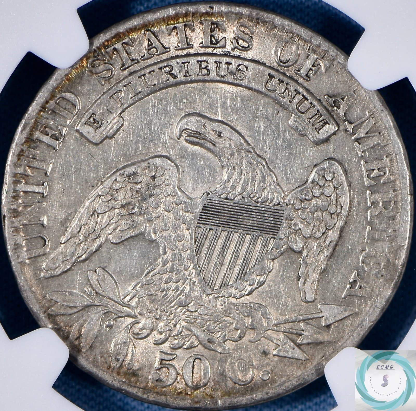 1833 Capped Bust Half Dollar NGC XF45 - Rainbow Edges!!! 6