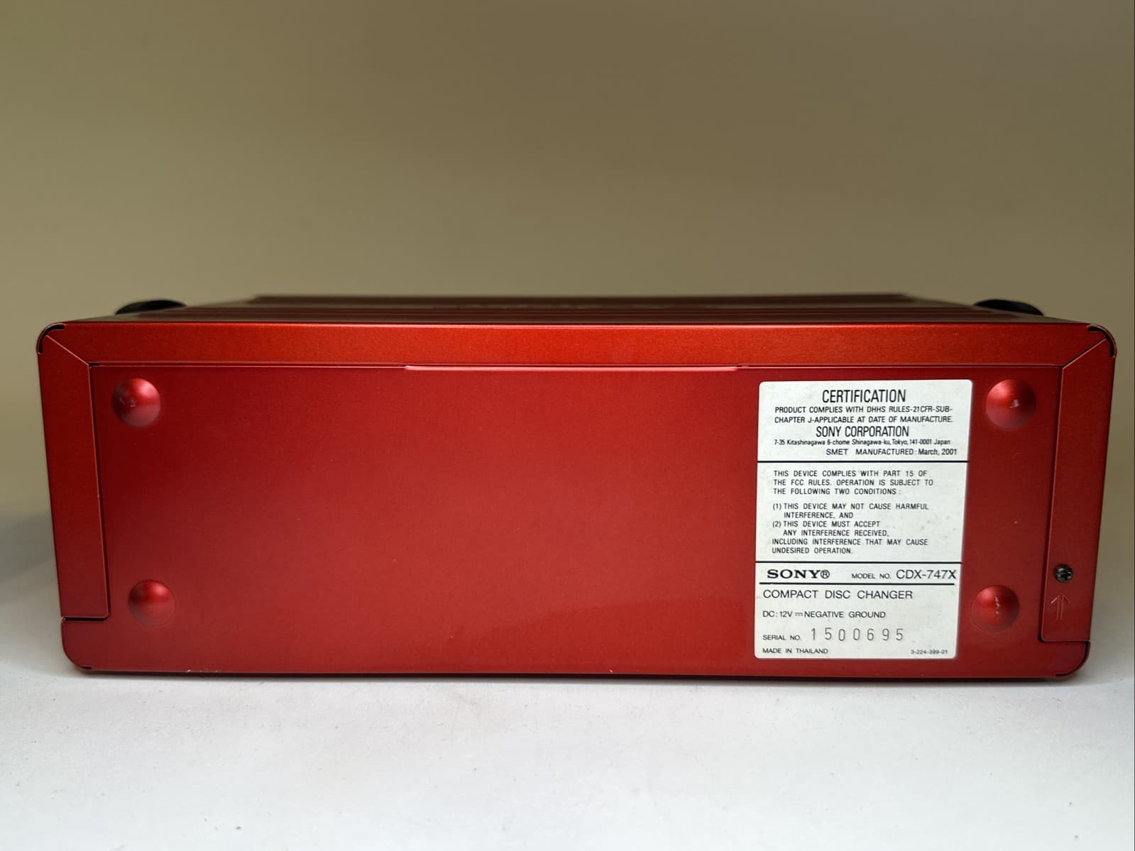 Sony Xplod CD Changer 10-Disc Custom File CDX-747X Red Car Audio Unit Untested 5