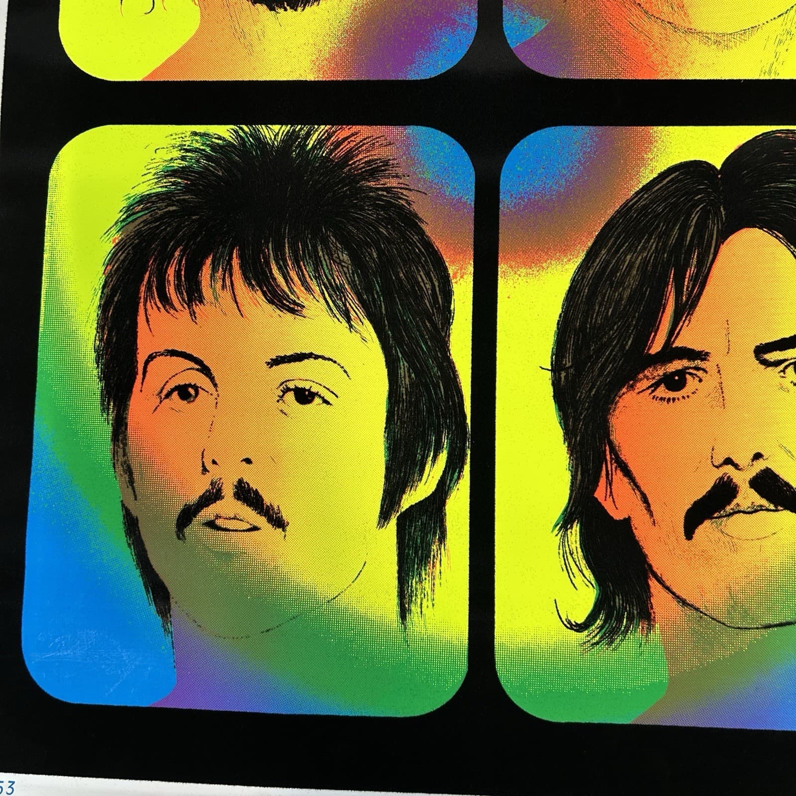 Vintage The Beatles Blacklight Poster 23” x 35" 1981 Mint Condition 3