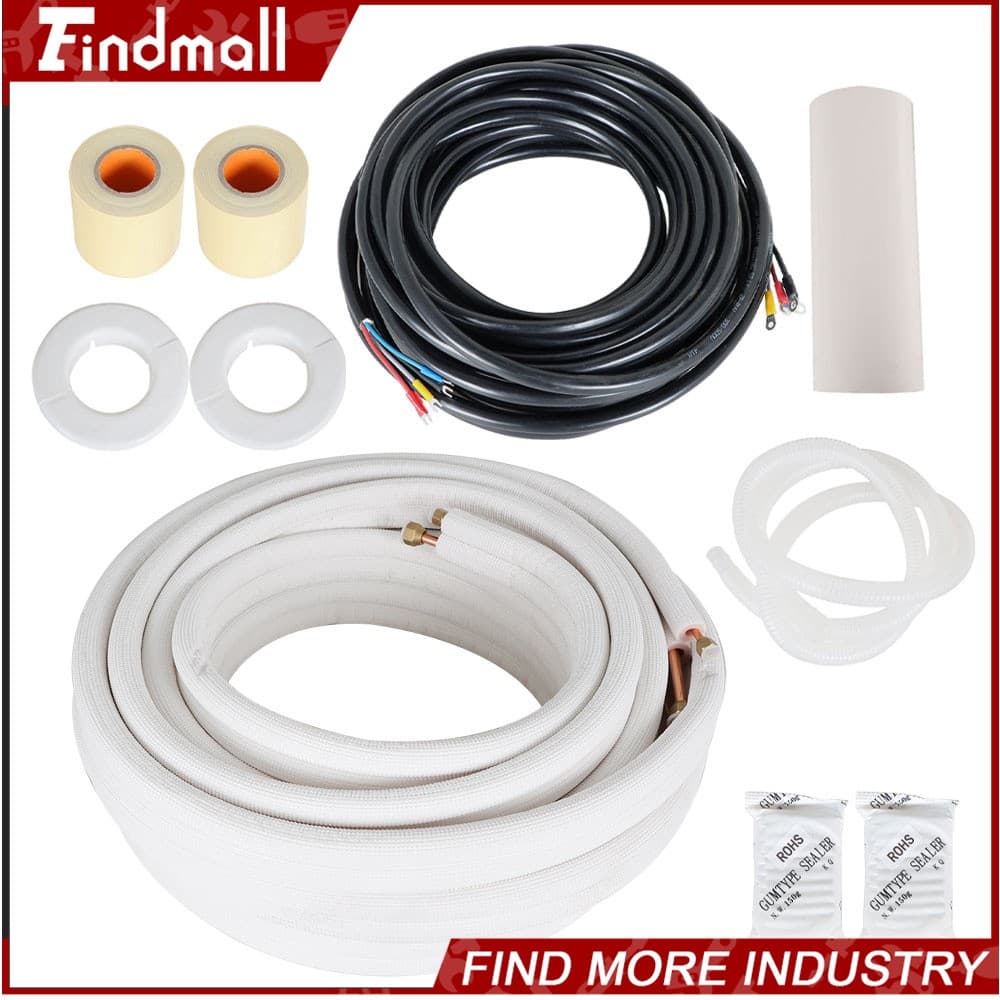 Findmall 50 Feet Mini Split Installation Kit - 1/4" & 3/8" Copper Line Set 2
