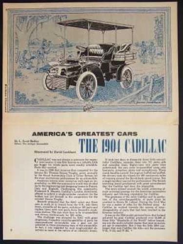 1904 Cadillac vintage Graphic History Pictorial