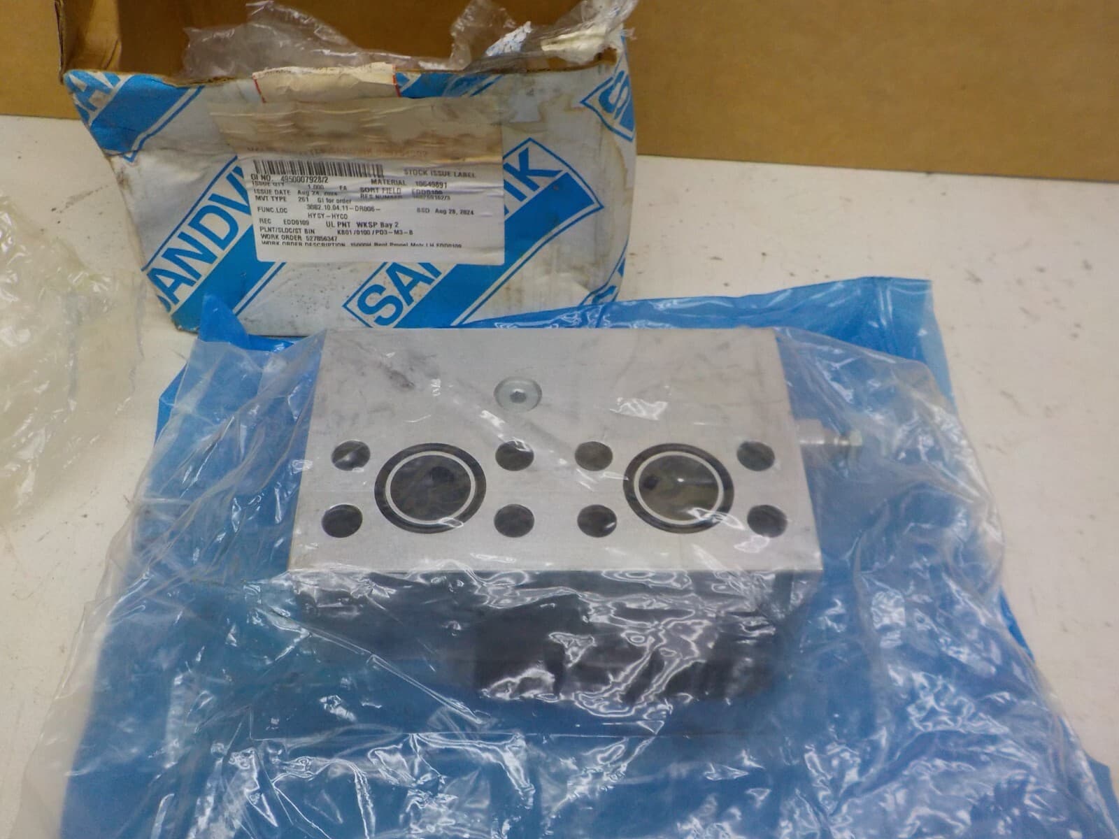 Sandvik 009754-002 Valve Shuttle, Hot Oil,