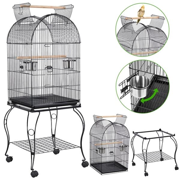 59in Open Top Bird Cage Large Medium Parrot Cockatiel Sun Parakeet Conure Cages 3