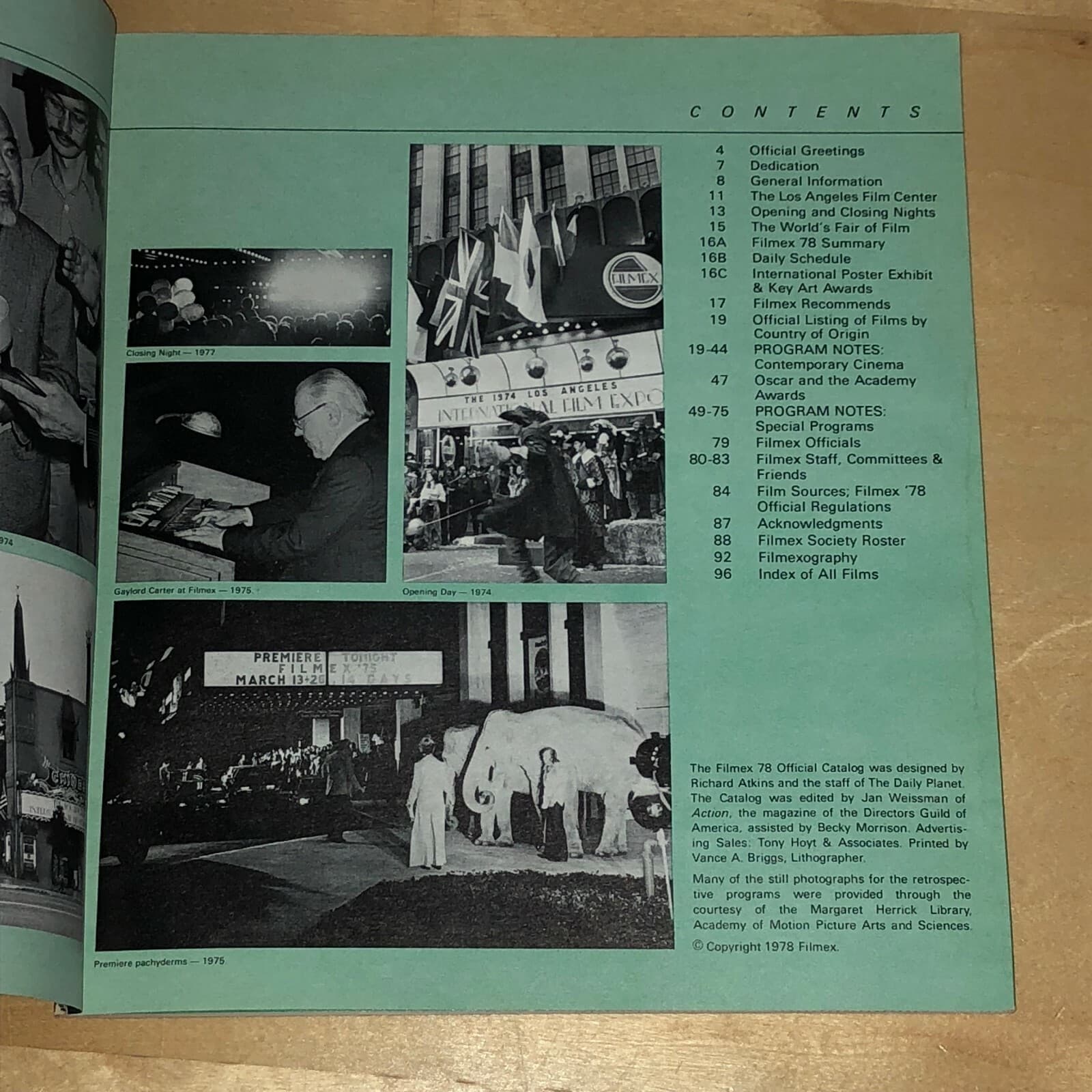 Filmex 1978 Los Angeles International Film Exposition Program Book Festival 2