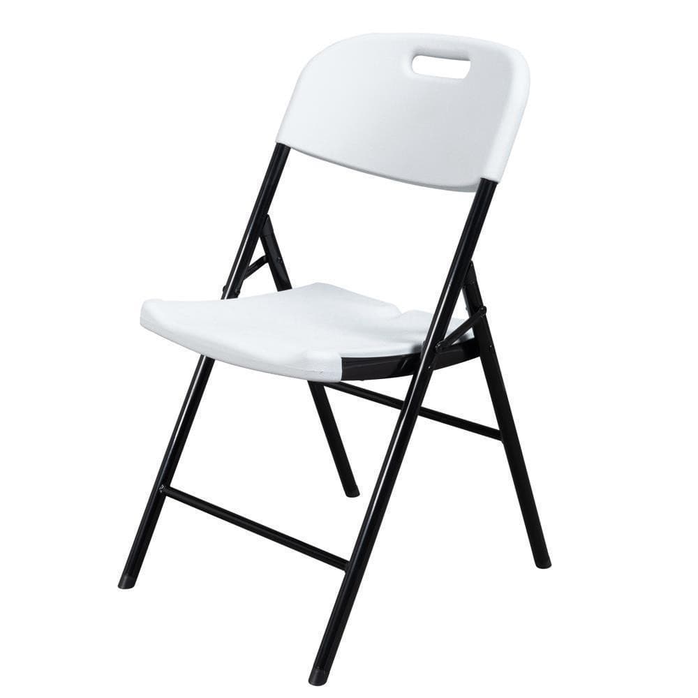 4Pcs Plastic Folding Chairs Stackable Garden Patio Wedding Party Chair White 3