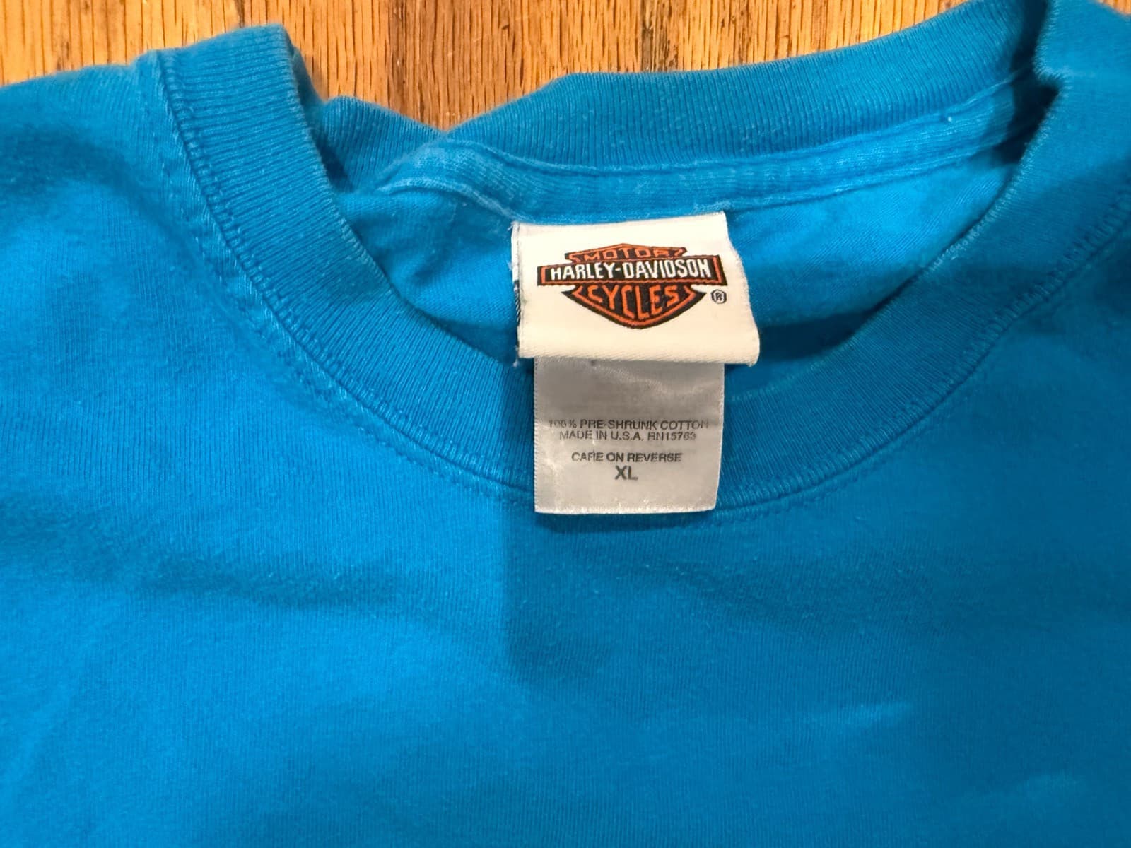 Harley Davidson Blue T shirt Mens XL  Lincoln Nebraska Frontier Logo HD 4