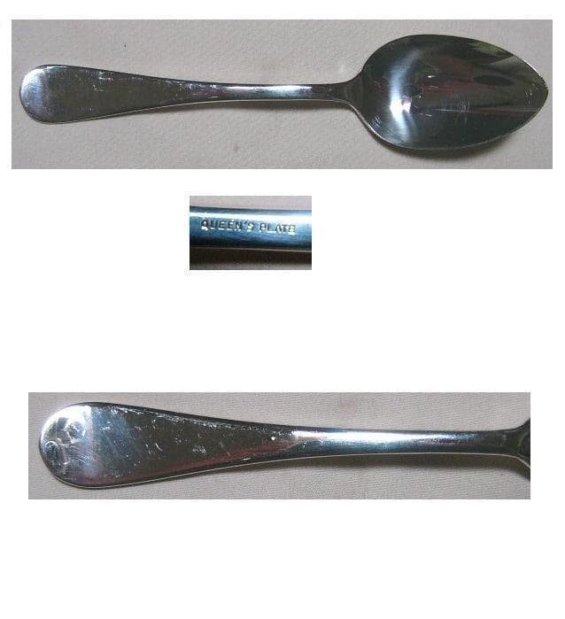 OLD ENGLISH or PLAIN OVAL or DESSERT SPOONQUEENS PLATE  