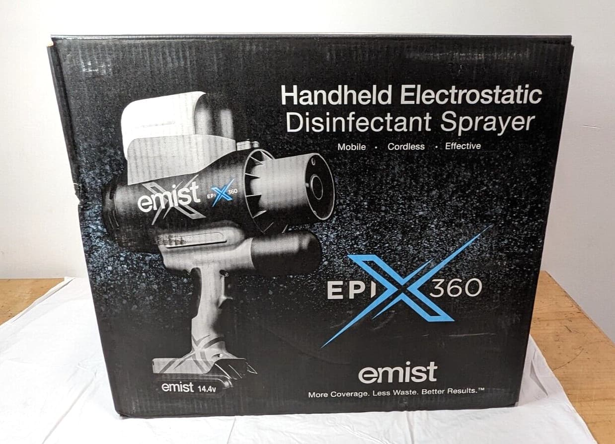 EMist Electrostatic Disinfectant Sprayer w/Case Batteries & Charger EPIX360 4