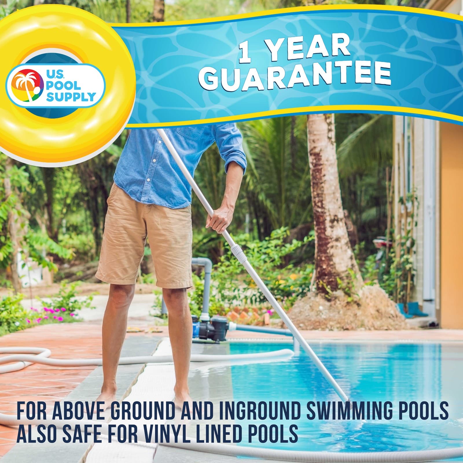 U.S. Pool Supply Deluxe Weighted Pool Vacuum Head, Side Brush, Swivel Connection 5