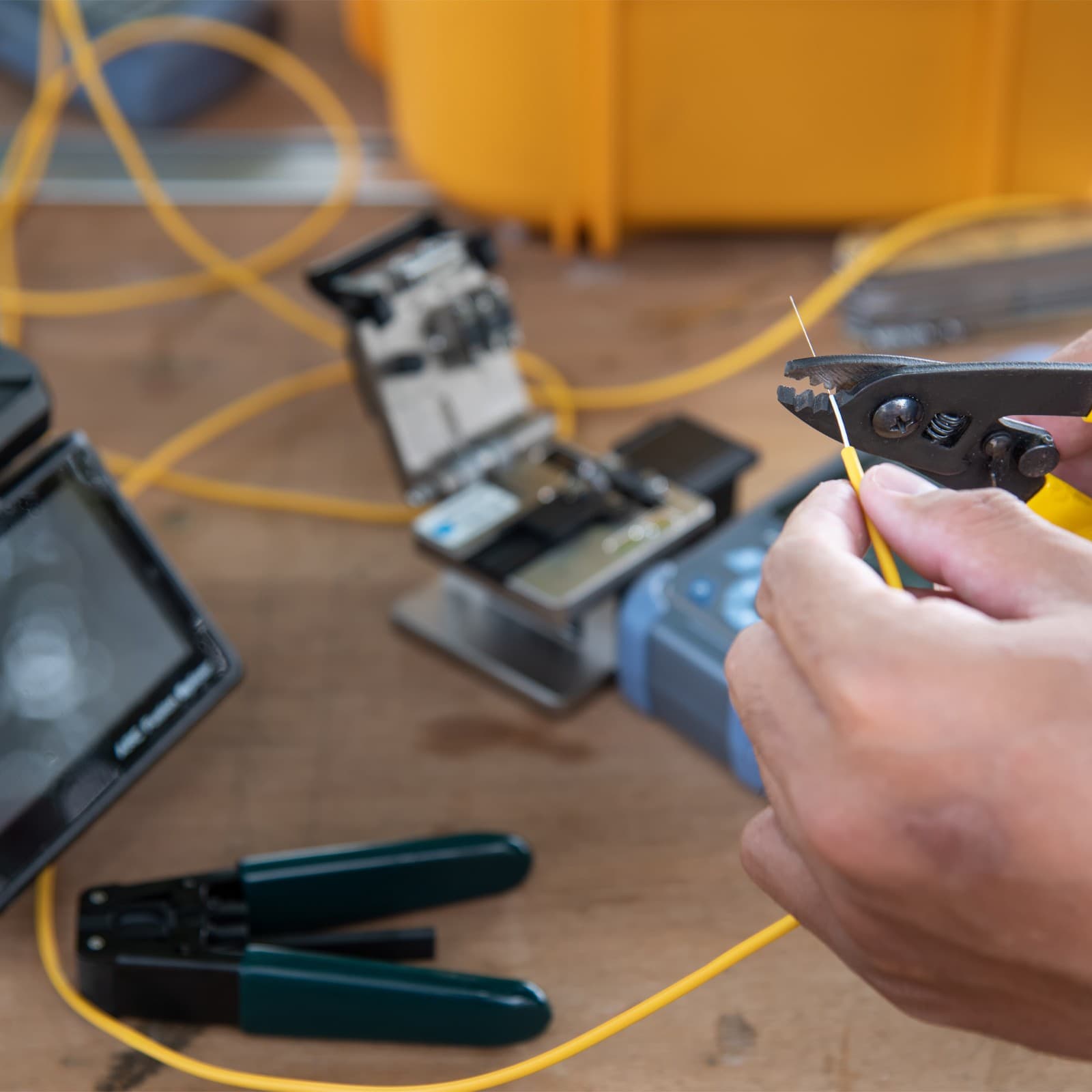 Optical Fiber Tool with Fiber Optic Stripper, Three Hole Stripper, Scissors 5