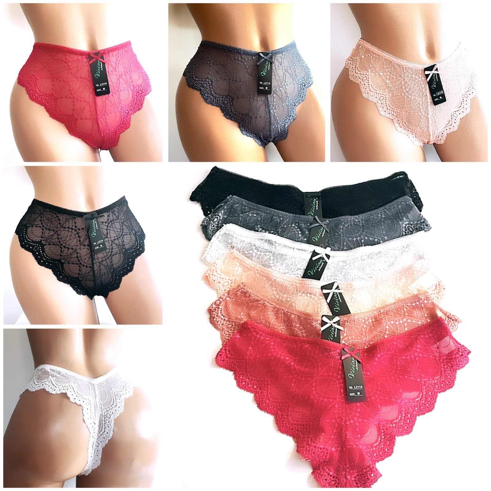 Women Thong Tangas Undies Panties 6 OR 12 lace sexy UNDERWEAR G-STRING 2114 S-XL