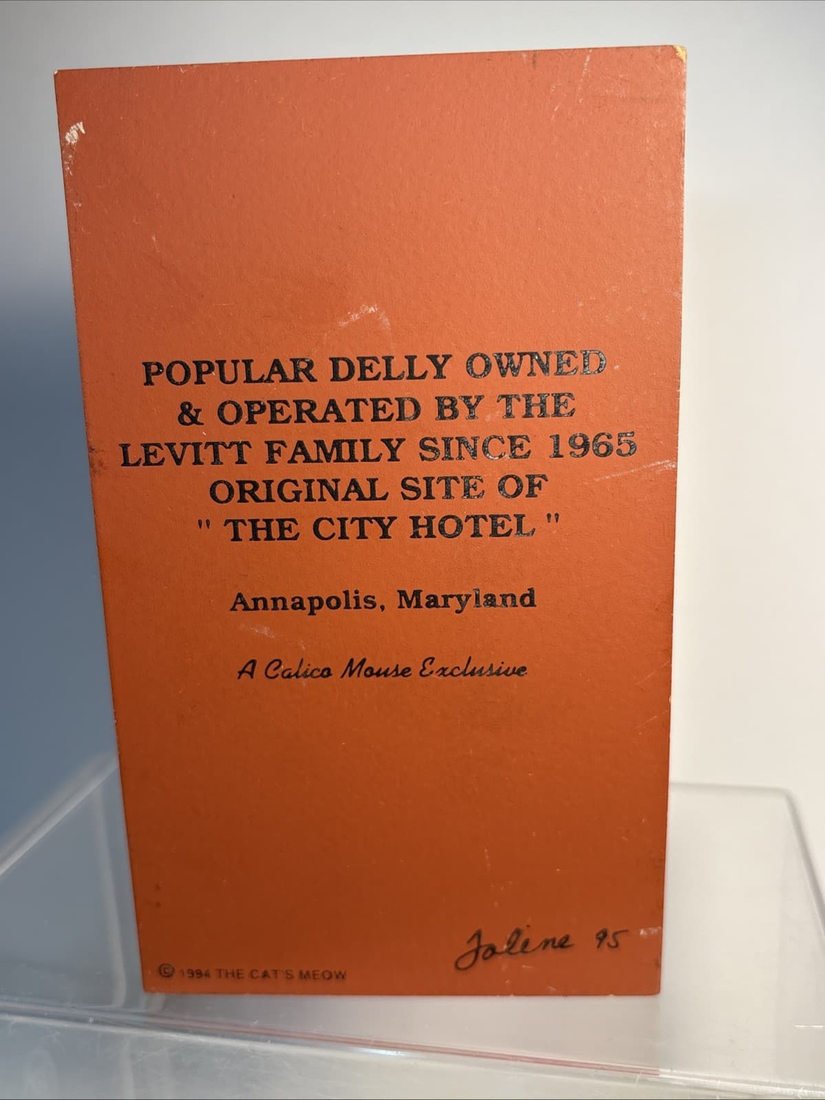 The Cat's Meow Village Chick & Ruth’s Delly, Annapolis, Maryland Signed 95 4