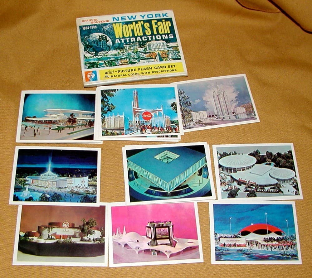 1964 New York  Worlds  Fair Flash  Cards 24 Card Set Mint & 14 Night Views  Mint 5