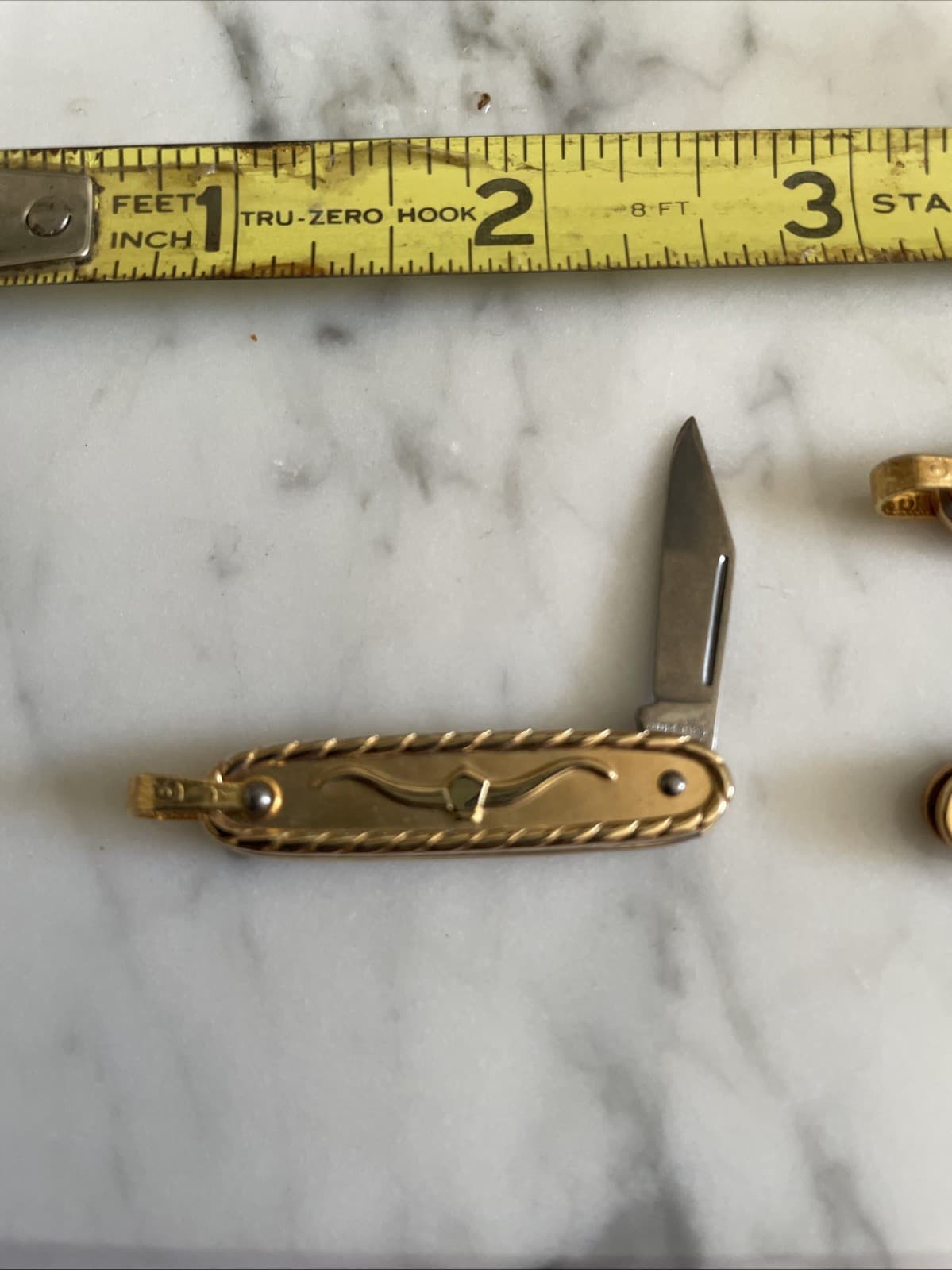 VINTAGE IMPERIAL PROV RI USA GOLD POCKET WATCH CHAIN KNIFE FOB KNIVES TOOLS 2