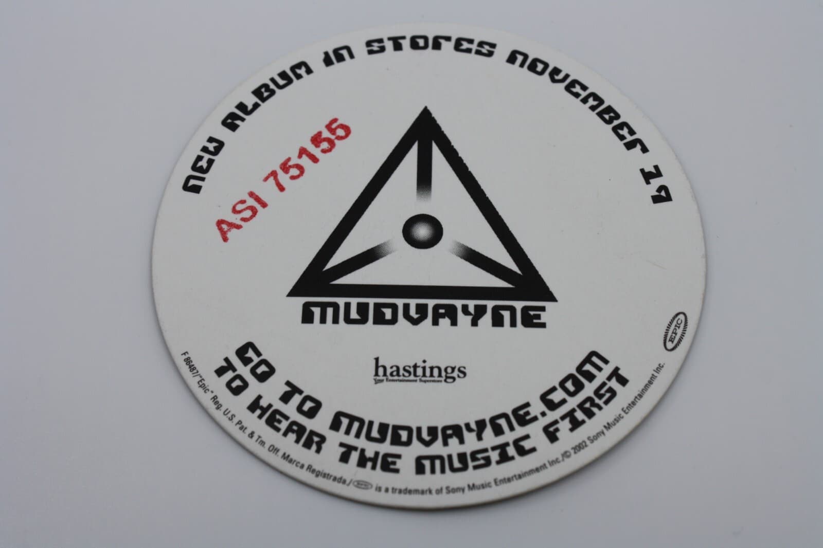 Mudvayne  RARE 3" Round Lenticular End Of All Things Promo Disc Mfg. Sample 1992 2