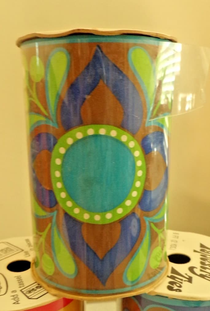 5 NIP 60s Mod HALLMARK Tapestry Tyes Decorative Trim Craft Paper Boho Hippie Mix 2