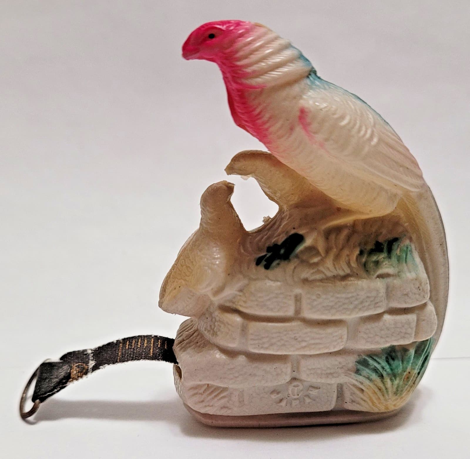 VINTAGE JAPAN CELLULOID TAPE MEASURE PHEASANTS AND CHICKS