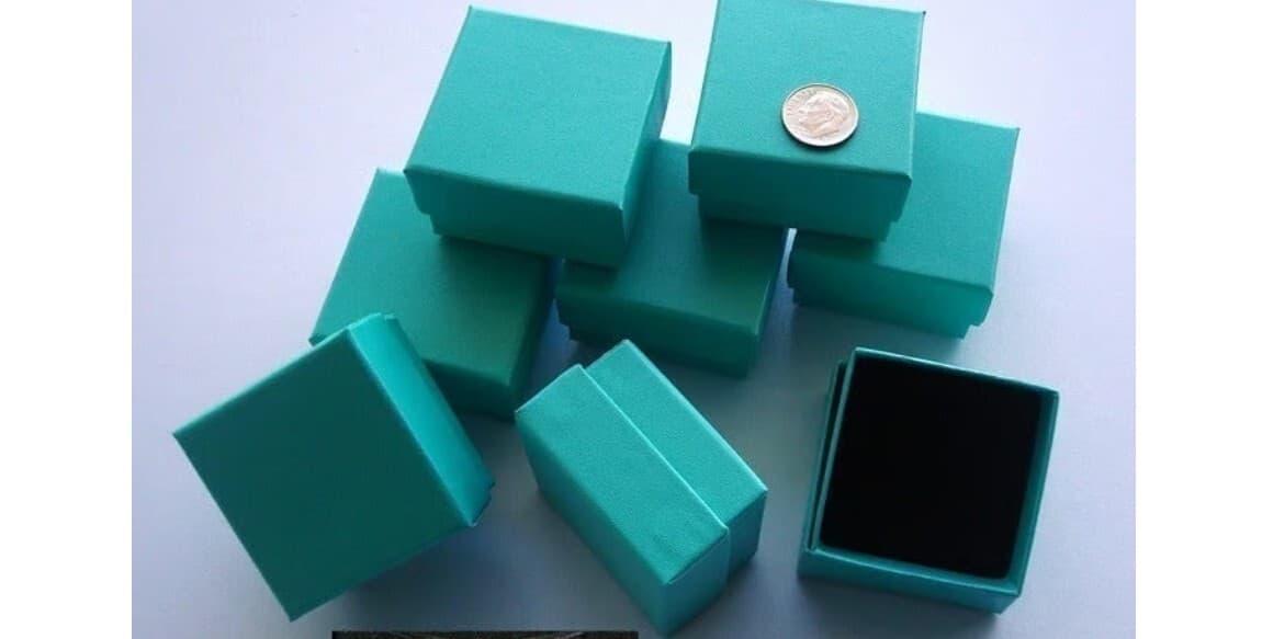 Ring Box jewelry displays 8 Turquoise 2" cardboard ring gift boxes JD033 2