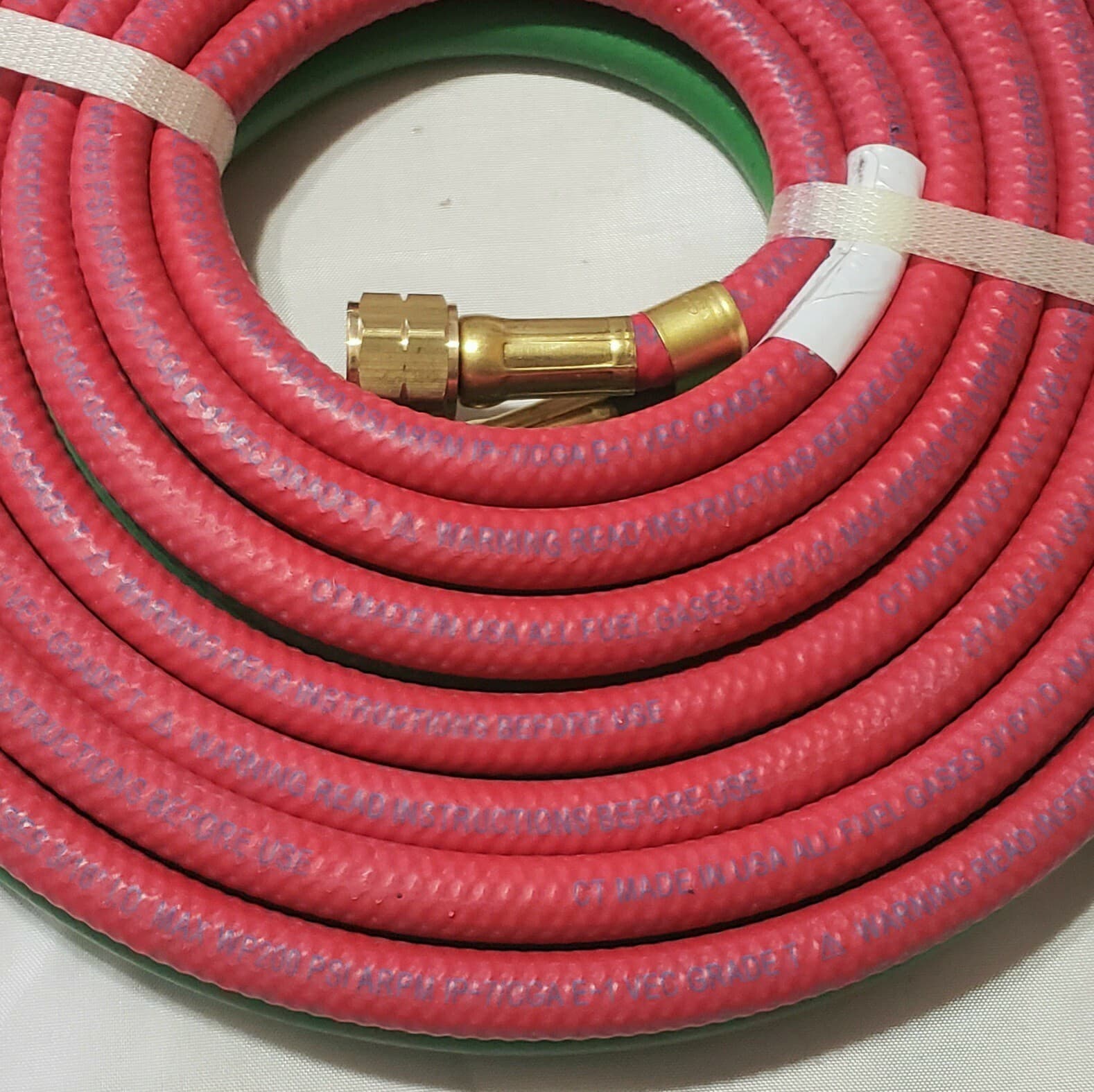 12' x 3/16" Twin Welding Torch Hose Oxygen Propane Acetylene Grade T Made In USA 2