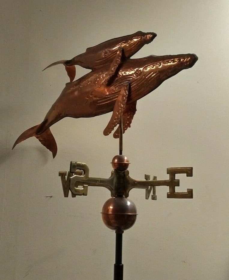  Copper Humpback whale and baby weathervane,all parts shown, no mount,ships fast 2