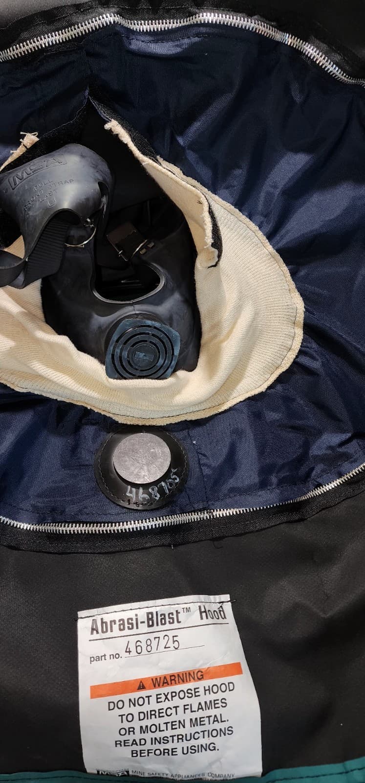 Abrasi-Blast Respirator Shoulder Length Hood MSA Vortec Cooling Tube- 2283 3