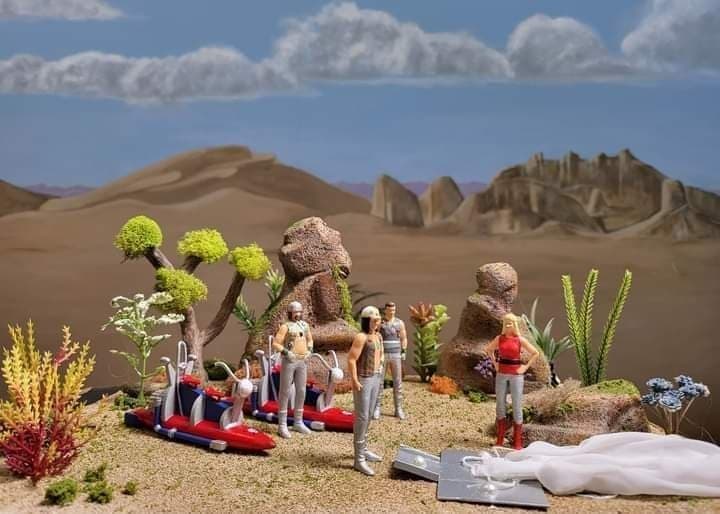 Lost In Space Collision of Planets 3D Printed Figures and Motorcycles 1:24 scale