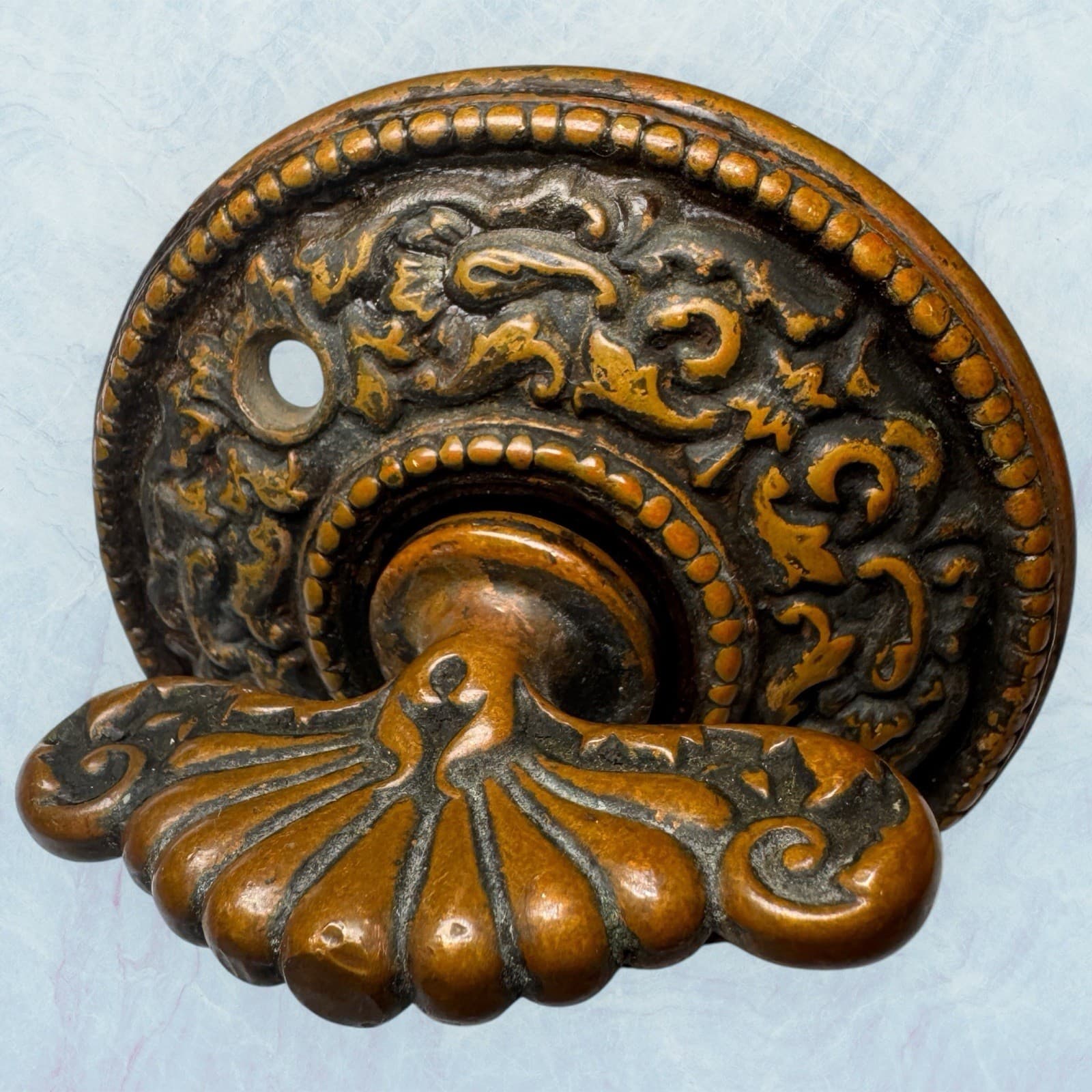 Antique Russell Erwin Eastlake Victorian Turn Doorbell Door Bell Ringer Bronze 5