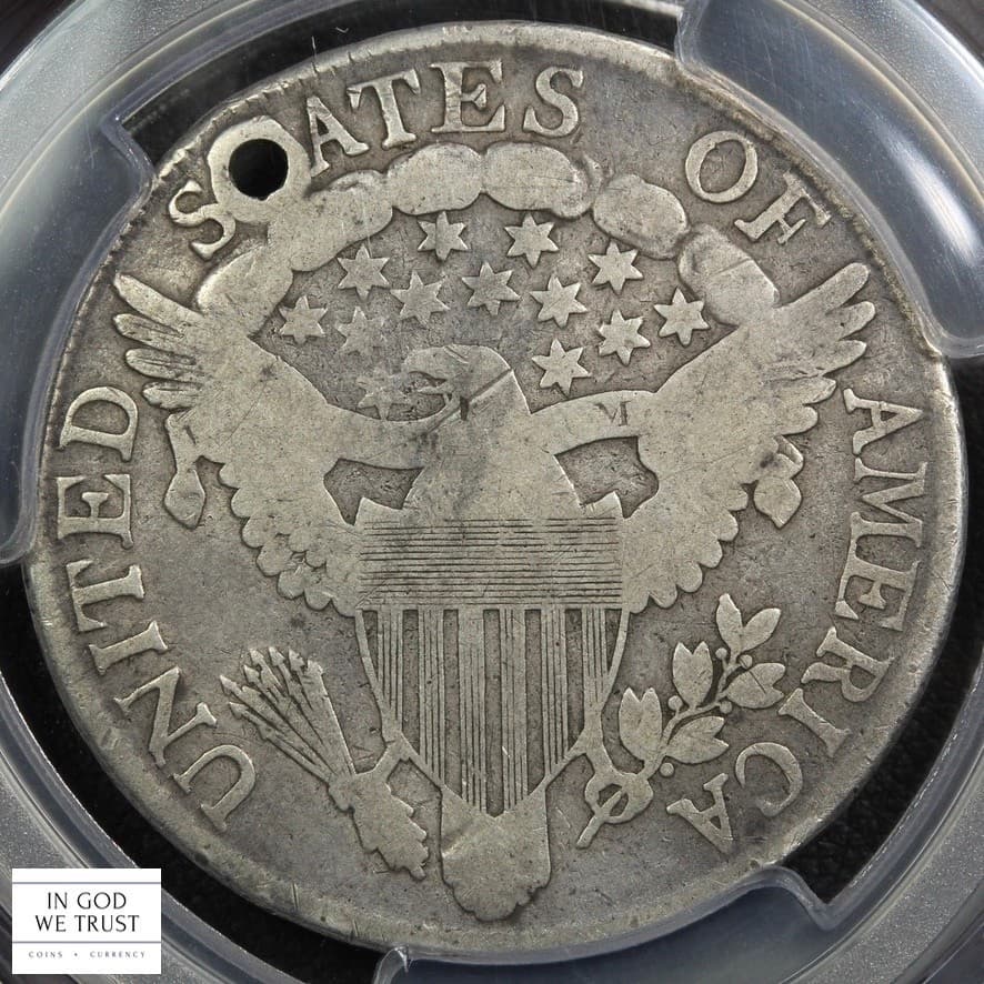 1806 Pointed 6, w/ Stem Draped Bust Silver Half Dollar 50C PCGS G Detail - Holed 2