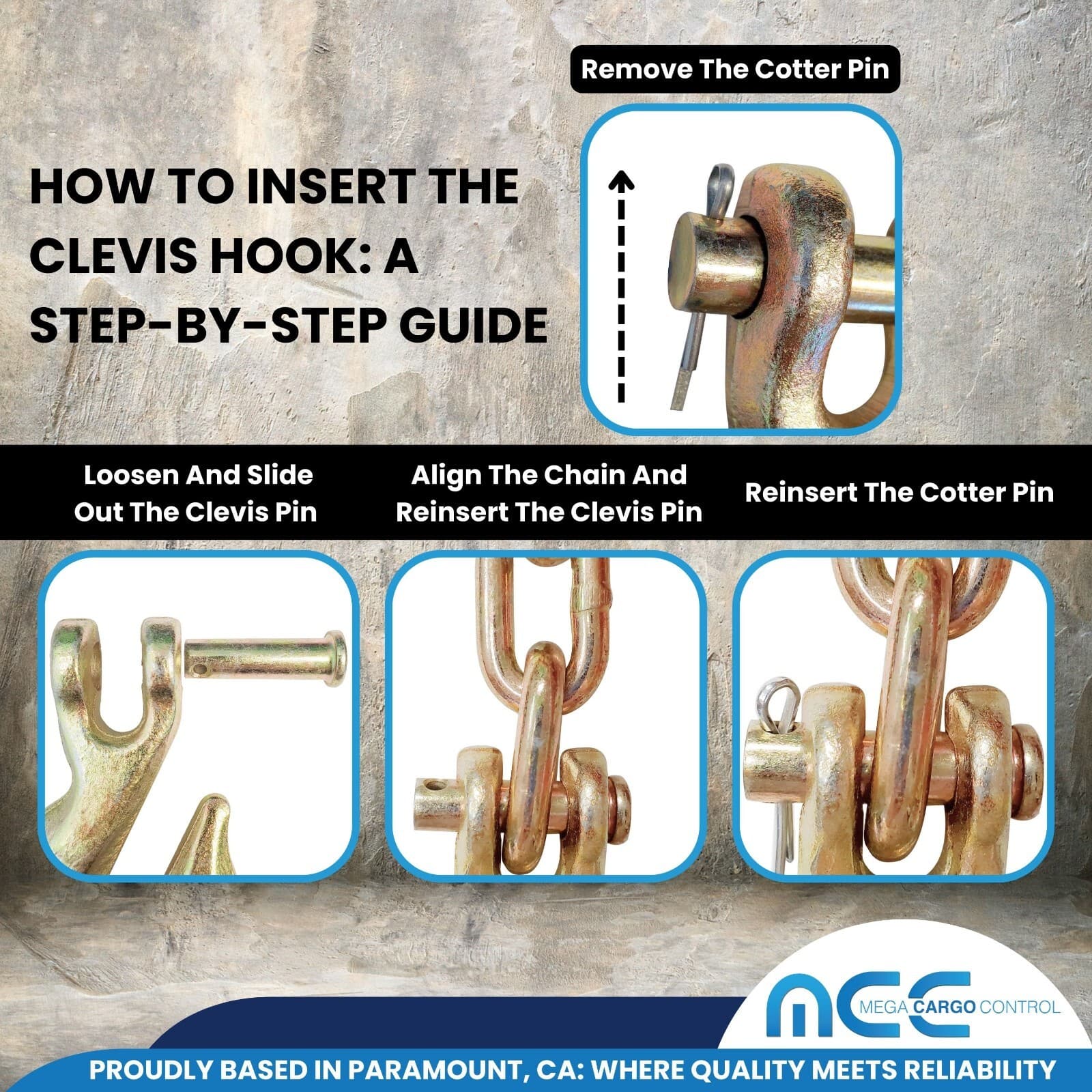 Heavy Duty G70 5/16" 3/8" 1/2" Tow Chain Clevis Grab Hook for Flatbed Trailer 4