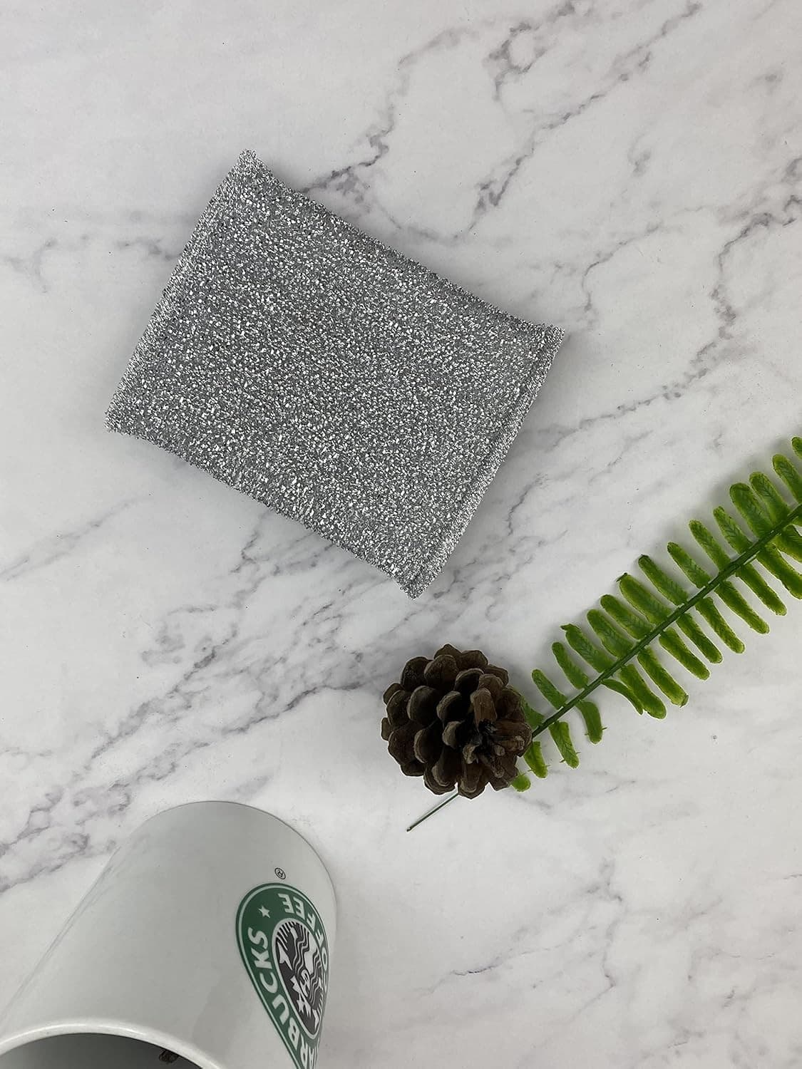 Non-Scratch Scrub Sponge Pads for Kitchen - Multi-Use Heavy Duty Sliver  3