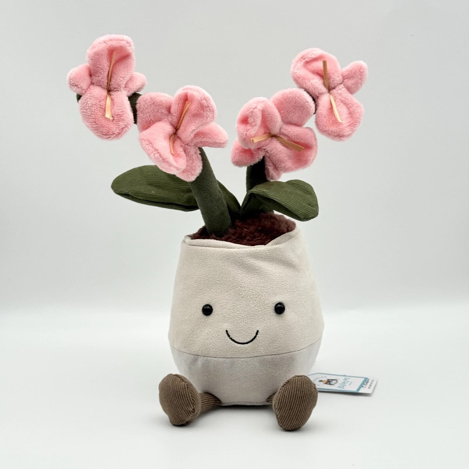 Amuseables Pink Orchid Flower Plant Soft Plush Toy NWT with Dust Bag 4